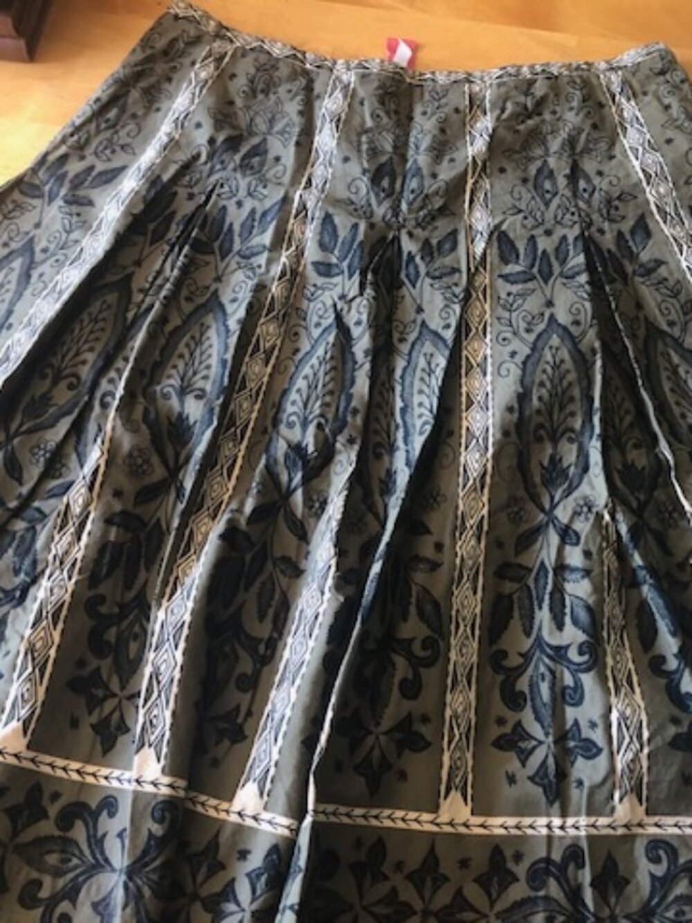 Green Patterned Swing Skirt